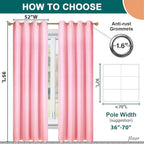 Diraysid 100% Blackout Curtains Pink Linen Curtains - Image 5