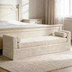 88.6" Beige Oversized Chaise Lounge Bench - Image 9