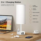 Matte White Bedside Table Lamp for Bedroom - Image 2