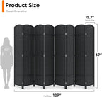 Outdoor Privacy Screen 8-Panel Folding Room Divider Space Partition | 67"H - Image 2