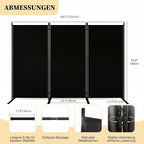 T&Jero 3-Panel Folding Room Divider, 6ft Tall Portable Privacy Screen Wall - Image 2