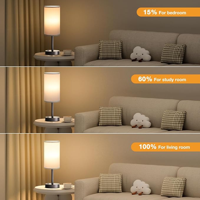 Grey Nightstand Bedroom Lamp - Image 5