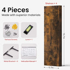 BAYKA Rustic Brown Floating Shelves 15.7in, Wall Mount Wood Shelf | Easy Install - Image 3