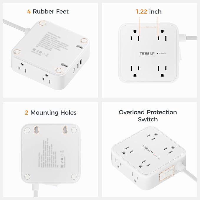 TESSAN Surge Protector Power Strip - Image 8
