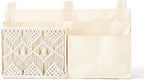 Mkono Bedside Caddy, Macrame Bunk Bed Hanging Organizer, 7 Pockets Ivory | Dorm - Image 9
