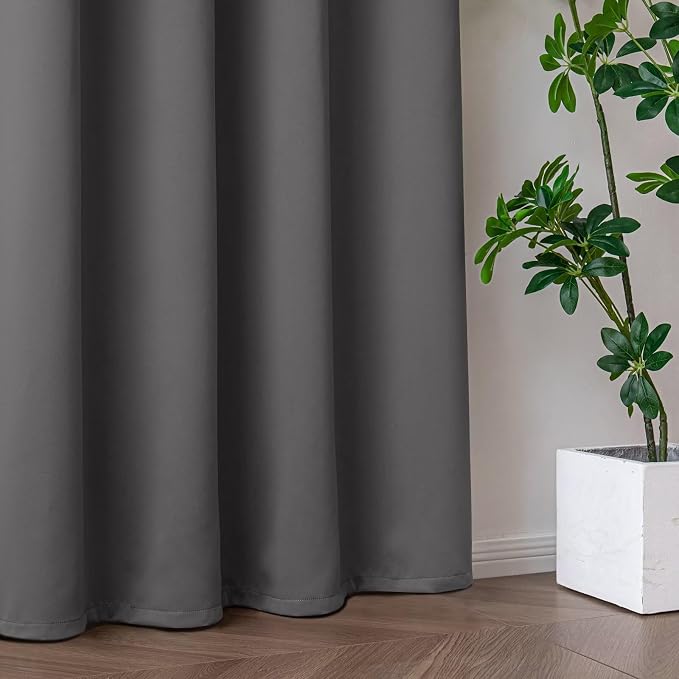 IGEMAEVE Blackout Curtains for Bedroom Grommet Light Grey 65" W x 84" L | - Image 7