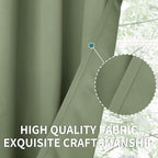 BGment Olive Green Kitchen Window Curtains 45 Inches Long Rod Pocket | Short - Image 5