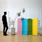 4 Panel Rattan Divider Short Room Partition Screen, Double Sided Folding Divider - Image 2