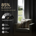 HOMEIDEAS Blackout Curtains for Bedroom 52 X 96 Inch Long 2 Panels Set Light - Image 3