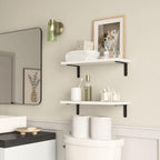 RICHER HOUSE Rustic Wood Floating Shelves, 2-Set Wall Mounted Shelves, 16In | - Image 6