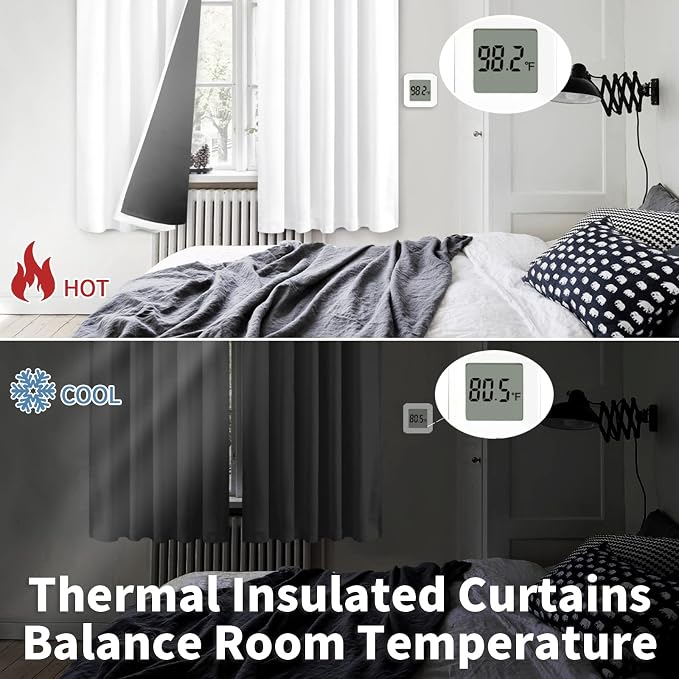 BGment Pure White 100% Blackout Curtains 63 Inches Long - Image 6