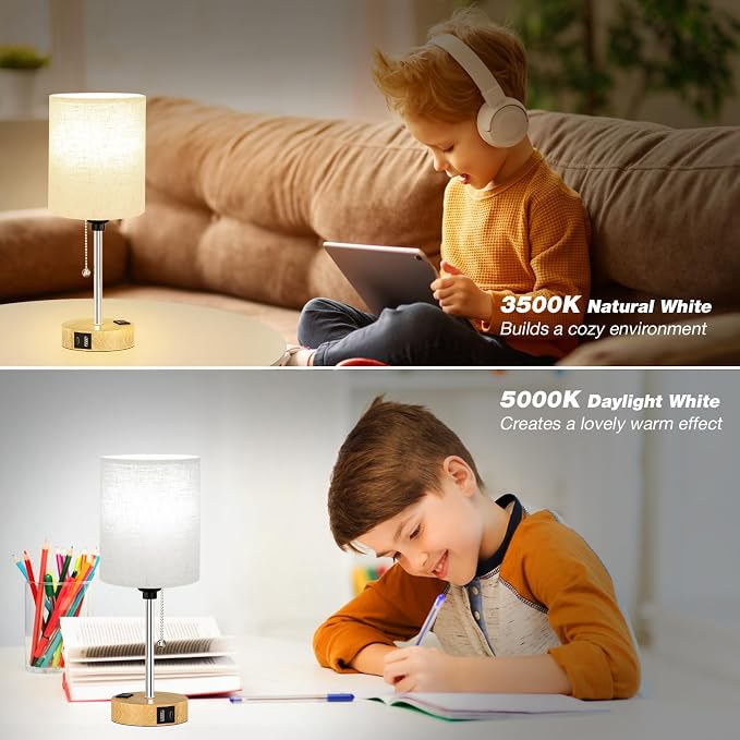 Small Bedside Table Lamp for Bedroom, Desk Lamp - Image 6