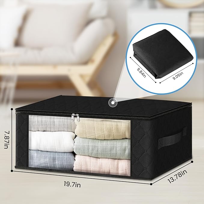 HomeHacks 8-Pack Clothes Organizer Storage Bags, 35L Storage Bins, Reinforced - Image 2