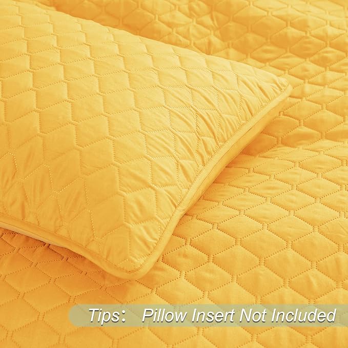 Exclusivo Mezcla Reversible King Size Quilt Bedding Set, Bright Yellow | - Image 5