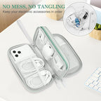 FYY Electronic Organizer, Travel Tech Pouch, Cable Organizer Green Quilted | - Image 5