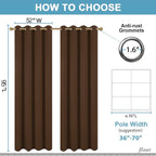 Diraysid Chocolate Brown Grommet Blackout Curtains - Image 3