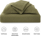 Love's cabin Twin Quilt Bedding Set Olive Green Bedspreads - Image 6