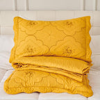 Cmfshape Floral Embroidery Quilt Set, 3 Pieces Queen Quilt Bedding Set - Image 5