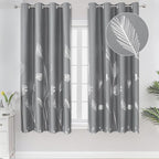Silver Palm Tree Unique Design Pattern Blackout Curtains Energy Saving Curtains by ESTELARTEXTILER