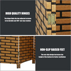 Room Divider, 4 Panels 6FT Folding Privacy Screen Room Divider Wall Wood Mesh - Image 3