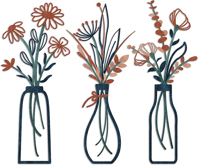 Pigort 3 Pieces Metal Flowers Wall Arts by Artisinfiniteloveiseternaljustlikepi