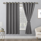 Blackout Curtains for Bedroom, 60 x 63 Inches Length, Light Grey | Thermal - Image 8