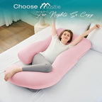 Cooling Pregnancy Pillows for Sleeping, Light Pink | Sasttie Maternity Pillow - Image 6