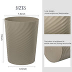 UUJOLY Plastic Small Bathroom Trash Can Wastebasket Garbage Can, Khaki | - Image 2