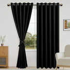 DWCN Black Blackout Curtains for Bedroom by DWCN