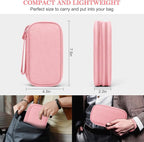 FYY Electronic Organizer, Travel Tech Pouch Bag, Cable Organizer Pink | Wrist - Image 2