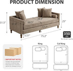75.2" Oversized Chaise Lounge, Chenille End of Bed Bench - Image 2