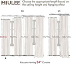 MIULEE 100% Blackout Back Tab Pleat Linen Curtains 50" Wx96 L, Copper Brown | 2 - Image 7