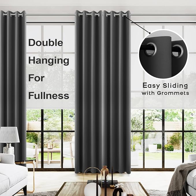KOUFALL Extra Long Grommet Curtains Drapes - Image 2