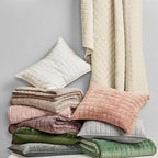 RECYCO Channel Box Stitch Velvet Quilt Set, Full Queen Size, Bright White | - Image 7