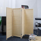 4 Panel Short Room Divider Screen, Small Bamboo Panel Divider - Image 5
