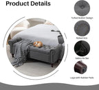 SOFTHION 58.1" Storage Bench for Bedroom, Linen Upholstered - Image 4