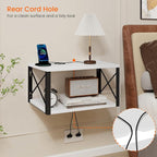 Floating Night Stand, Modern Bedside Shelf Wall Mount, Floating Side Table - Image 3