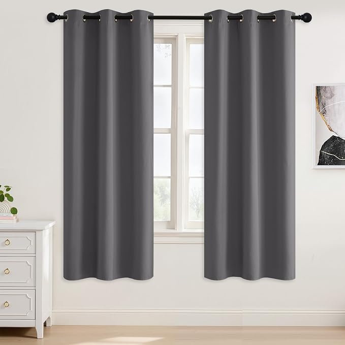 NICETOWN Grey Light Blocking Curtains 72 Inches Long 2 Panels by NICETOWN