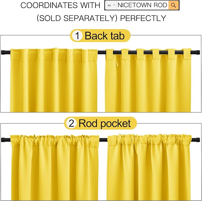 NICETOWN Blackout Curtain Panels Window Draperies - Image 3