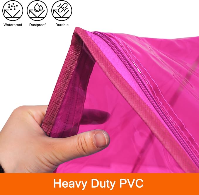 Pink 90L Clear Clothes Storage Bag - Image 3