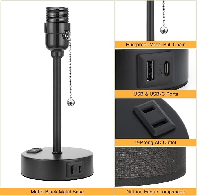 Small Bedside Table Lamp for Bedroom - Image 5