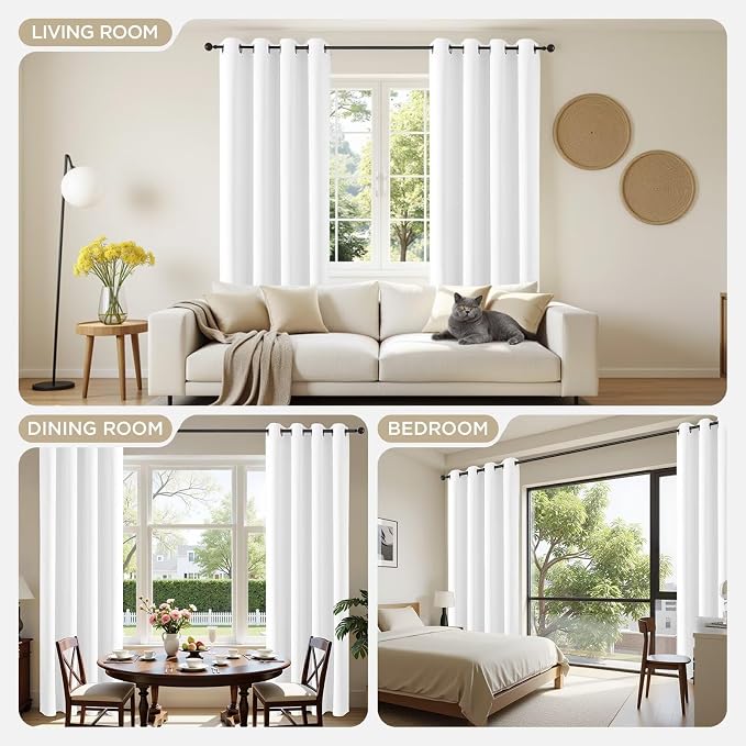 Joydeco Curtains 72 Inches Long 2 Panels Set, Thermal Insulated Long Curtains& - Image 4
