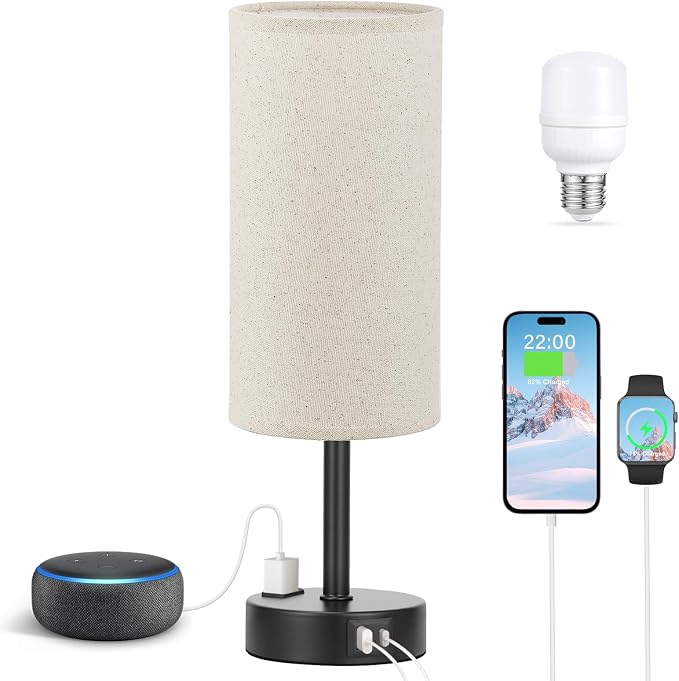 Beige Touch Table Lamp for Bedroom - Image 6