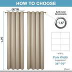 Diraysid Beige Grommet Blackout Curtains - Image 5