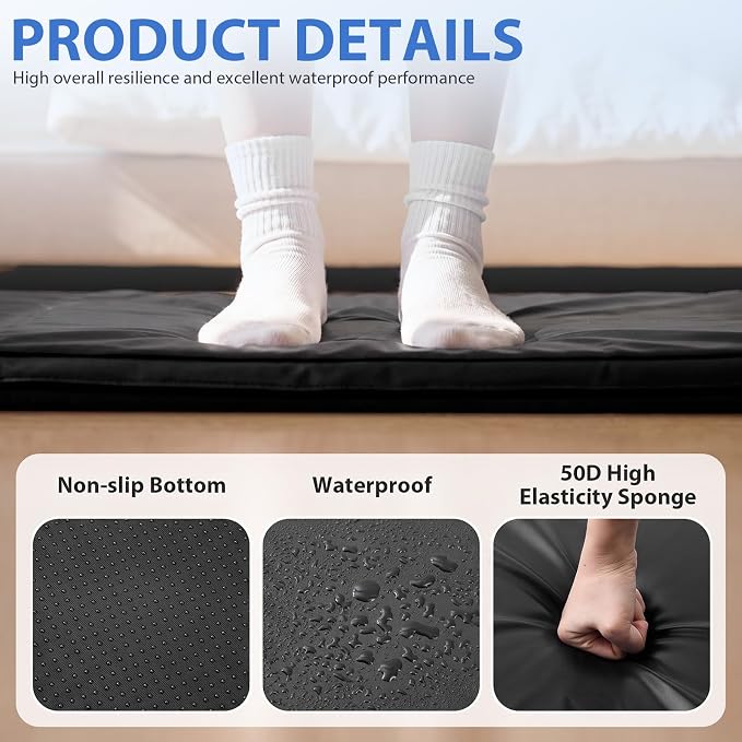 Wesiti 1 Pcs Fall Mat for Elderly Bedside, Anti Fatigue Crash Bed Pad - Image 6