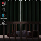 Diraysid Green Grommet Blackout Curtains - Image 4