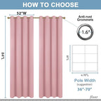 Diraysid Pink Grommet Blackout Curtains - Image 6