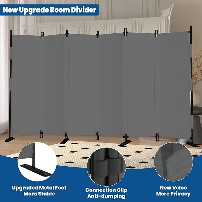 Room Divider, 6 Panel Upgraded 132” Folding Screen Highly Secretive | Privacy - Image 3