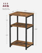 VASAGLE Side Table, Small End Table, Tall Nightstand, Steel Frame | - Image 3