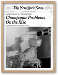 iHery 8x10in Champagne Problems on the Rise Framed Newspaper Art | Natural OAK by iHery